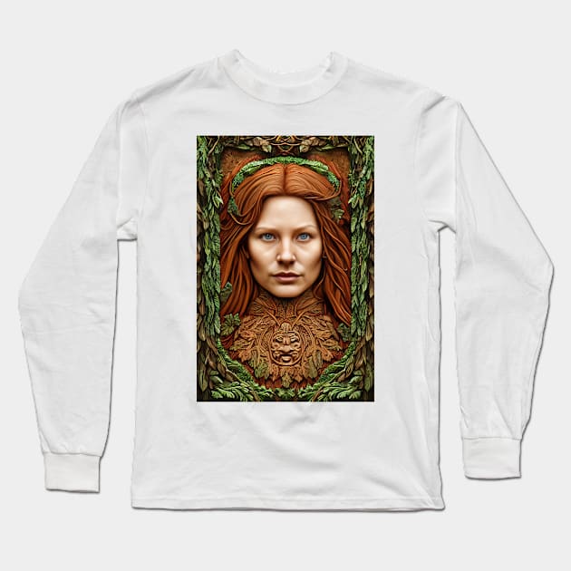 Enchanted Forest - Nature Spirit 001 Long Sleeve T-Shirt by PurplePeacock